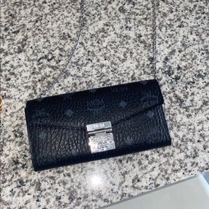MCM Coated Canvas Wallet on a Chain